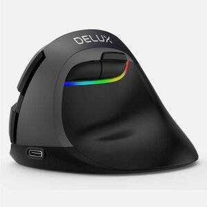 New DeLUX M618 Mini Wired/2.4G+BT5.0 + BT3.0‎ Wireless Optical Ergonomic Mouse